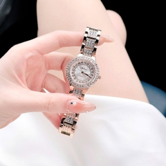 Melissa Mặt Trắng |Nữ Giới |Rose Gold |Dây Kim Loại Đính Đá |Máy Pin (Quartz) |Size 34mm
