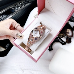 Melissa Mặt Vuông |Nữ Giới |Đính Đá Nhiều Màu |Lắc Tay Rose Gold |Máy Pin (Quartz) |Size 38mm