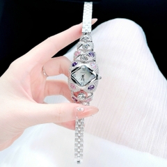 Melissa Mặt Vuông |Nữ Giới |Đính Đá Nhiều Màu |Lắc Tay Silver |Máy Pin (Quartz) |Size 38mm