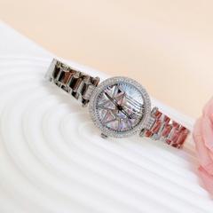 Melissa Mặt Xoay |Nữ Giới |Đính Pha Lê Màu |Dây Kim Loại |Máy Pin (Quartz) |Size 35mm