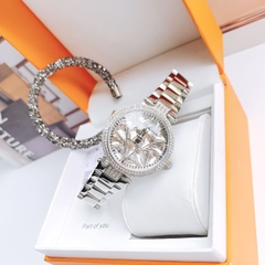 Melissa Mặt Xoay |Nữ Giới |Đính Pha Lê Trắng |Dây Kim Loại |Máy Pin (Quartz) |Size 35mm