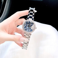 Melissa Mặt Xoay |Nữ Giới |Đính Pha Lê Xanh |Dây Kim Loại |Máy Pin (Quartz) |Size 35mm