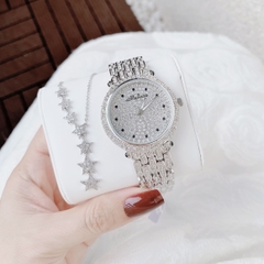 Melissa Full Đá Swarovski |Nữ Giới |Mặt Tròn |Dây Kim Loại Silver |Máy Pin (Quartz) |Size 36mm