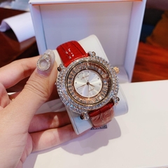 Melissa Rose Gold |Nữ Giới |Full Đá |Dây Da Đỏ |Máy Pin (Quartz) |Size 35mm