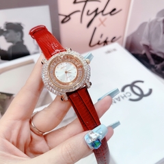 Melissa Rose Gold |Nữ Giới |Full Đá |Dây Da Đỏ |Máy Pin (Quartz) |Size 35mm