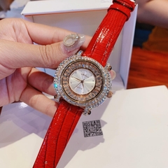 Melissa Rose Gold |Nữ Giới |Full Đá |Dây Da Đỏ |Máy Pin (Quartz) |Size 35mm