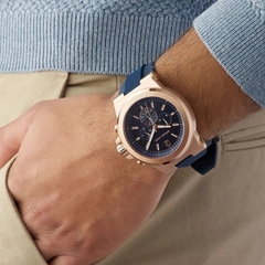 Michael Kors Dylan Chronograph |Nam Giới |Rose Gold |Dây Sillicone Xanh |Máy Pin (Quartz) |Size 48mm