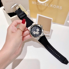 Michael Kors Dylan Chronograph |Nam Giới |Silver |Dây Sillicone Đen |Máy Pin (Quartz) |Size 48mm