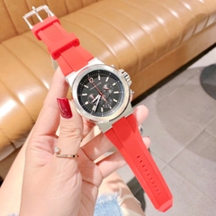 Michael Kors Dylan Chronograph |Nam Giới |Silver |Dây Sillicone Đỏ |Máy Pin (Quartz) |Size 48mm