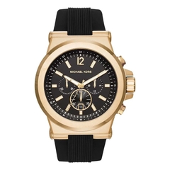 Michael Kors Dylan Chronograph |Nam Giới |Vàng Gold |Dây Sillicone Đen |Máy Pin (Quartz) |Size 48mm