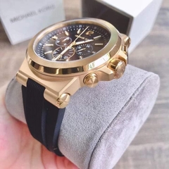 Michael Kors Dylan Chronograph |Nam Giới |Vàng Gold |Dây Sillicone Đen |Máy Pin (Quartz) |Size 48mm