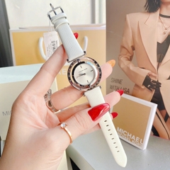 Michael Kors Averi |Nữ Giới |Mặt Xoay |Dây Da Trắng |Máy Pin (Quartz) |Size 33mm