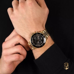 Michael Kors Bayville Chronograph |Nam Giới |Dây Kim Loại |Vàng Gold |Mặt Đen |Size Lớn 44mm