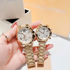 Michael Kors Bradshaw |Cặp Đôi |Mặt Trắng |Dây Kim Loại Vàng Gold |Máy Pin (Quartz) |Size 42x36mm