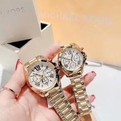 Michael Kors Bradshaw |Cặp Đôi |Mặt Trắng |Dây Kim Loại Vàng Gold |Máy Pin (Quartz) |Size 42x36mm