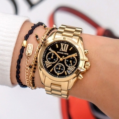 Michael Kors Bradshaw |Nữ Giới |Mặt Đen |Dây Kim Loại Vàng Gold |Máy Pin (Quartz) |Size 36mm