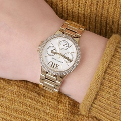 Michael Kors Camille |Nữ Giới |Mặt Trắng |Dây Kim Loại Vàng Gold |Máy Pin (Quartz) |Size 33mm