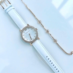 Michael Kors Corey |Nữ Giới |Đính Đá |Dây Da Trắng |Máy Pin (Quartz) |Size 36mm