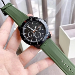 Michael Kors 6 Kim |Nam Giới |Mặt Full Đen |Dây Cao Su Xanh Rêu |Máy Pin (Quartz) |Size 40mm