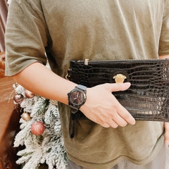 Michael Kors Cunningham |Nam Giới |Mặt Full Đen |Dây Silicone Màu Xám |Máy Pin (Quartz) |Size 40mm