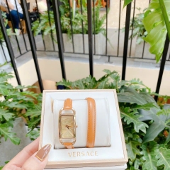 Michael Kors Empire |Nữ Giới |Mặt Chữ Nhật |Vàng Gold |Dây Da Nâu |Máy Pin |Size 28x34mm
