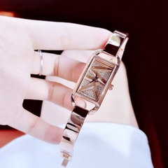 Micheal Kors Empire |Nữ Giới |Mặt Chữ Nhật |Kiềng Đeo Tay Rose Gold |Máy Pin (Quartz) |Size 21mm
