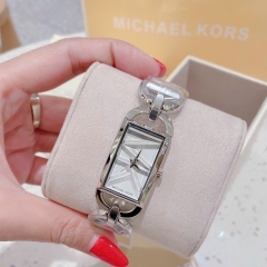 Michael Kors Empire |Nữ Giới |Mặt Chữ Nhật |Trắng Silver |Lắc Tay |Máy Pin |Size 28x34mm
