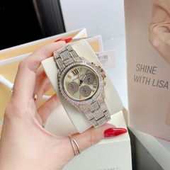 Michael Kors Everest Chronograph |Nữ Giới |Full Đá |Vàng Gold |Máy Pin |Size Lớn 36mm