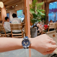 Michael Kors Brecken |Nam Giới |Chronograph |Dây Silicone Sọc Xanh |Máy Pin (Quartz) |Size 45mm