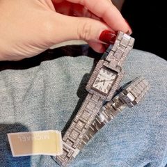 Micheal Kors Emery |Nữ Giới |Mặt Vuông |Dây Kim Loại Full Đá Silver |Máy Pin (Quartz) |Size 32mm