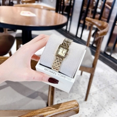 Micheal Kors Georgie |Nữ Giới |Mặt Vuông |Dây Kim Loại Vàng Gold |Máy Pin (Quartz) |Size 20mm
