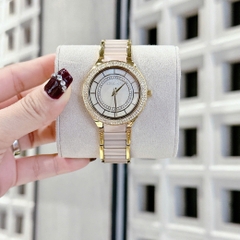 Micheal Kors Kerry |Nữ Giới |Mặt Đính Đá |Dây Kim Loại Mix Axetat Hồng |Máy Pin (Quartz) |Size 37mm