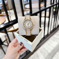 Micheal Kors Kerry |Nữ Giới |Mặt Đính Đá |Dây Kim Loại Mix Axetat Hồng |Máy Pin (Quartz) |Size 37mm