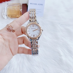 Micheal Kors Mindy |Nữ Giới |Mặt Tròn |Dây Kim Loại Demi Rose Đính Đá |Máy Pin (Quartz) |Size 36mm