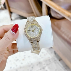 Micheal Kors Mini-Raquel |Nữ Giới |Mặt Full Đá |Dây Kim Loại Vàng Gold |Máy Pin (Quartz) |Size 32mm