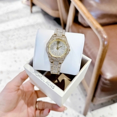 Micheal Kors Mini-Raquel |Nữ Giới |Mặt Full Đá |Dây Kim Loại Vàng Gold |Máy Pin (Quartz) |Size 32mm
