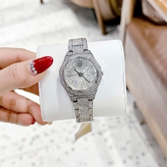 Micheal Kors Mini-Raquel |Nữ Giới |Mặt Full Pha Lê |Dây Kim Loại Silver |Máy Pin (Quartz) |Size 32mm