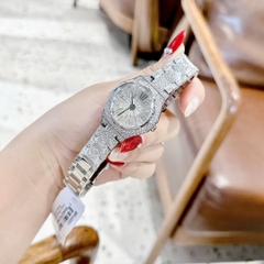 Micheal Kors Mini-Raquel |Nữ Giới |Mặt Full Pha Lê |Dây Kim Loại Silver |Máy Pin (Quartz) |Size 32mm