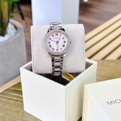 Micheal Kors Outlet Tibby |Nữ Giới |Mặt Màu Hồng |Dây Kim Loại Đính Đá |Máy Pin (Quartz) |Size 34mm
