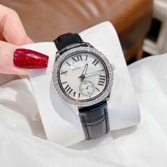 Micheal Kors Sage |Nữ Giới |Đính Đá Silver |Dây Da Màu Đen |Máy Pin (Quartz) |Size 36mm