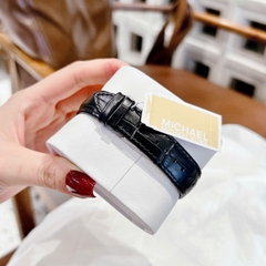 Micheal Kors Sage |Nữ Giới |Đính Đá Silver |Dây Da Màu Đen |Máy Pin (Quartz) |Size 36mm
