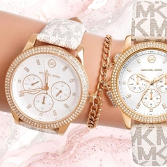 Michael Kors Tibby |Nữ Giới |Đính Đá |Dây Da Trắng |Máy Pin (Quartz) |Size 38mm