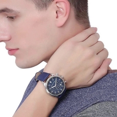 Michael Kors Gage Leather |Nam Giới |Mặt Xanh |Dây Da Xanh |Máy Pin (Quartz) |Size Lớn 45mm