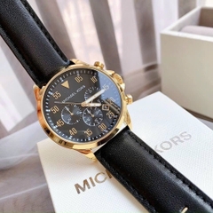Michael Kors Gage Leather |Nam Giới |Vàng Gold |Dây Da Đen |Máy Pin (Quartz) |Size Lớn 45mm