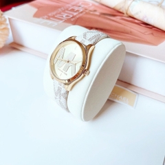 Michael Kors Jaycie |Nữ Giới |Mặt Tròn |Vàng Gold |Dây Da Trắng |Máy Pin |Size Vừa 34mm