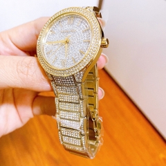 Michael Kors Kerry |Unisex |Mặt Full Đá |Vàng Gold |Dây Kim Loại |Máy Pin |Size Lớn 38mm