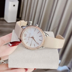 Michael Kors Layton |Nữ Giới |Đính Đá |Vàng Hồng |Dây Da Màu Nude |Máy Pin (Quartz) |Size 38mm