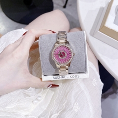Michael Kors Layton |Nữ Giới |Rose Gold |Mặt Tím |Dây Kim Loại |Máy Pin |Size Vừa 33mm
