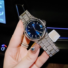 Michael Kors Lennox |Unisex |Mặt Xanh |Dây Kim Loại Gắn Full Đá |Máy Pin |Size Lớn 43mm