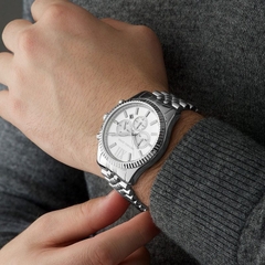 Michael Kors Lexington |Nam Giới |Mặt Trắng |Dây Kim Loại Silver |Máy Pin |Size Lớn 45mm